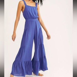 Free People Purple Flare Jumpsuit